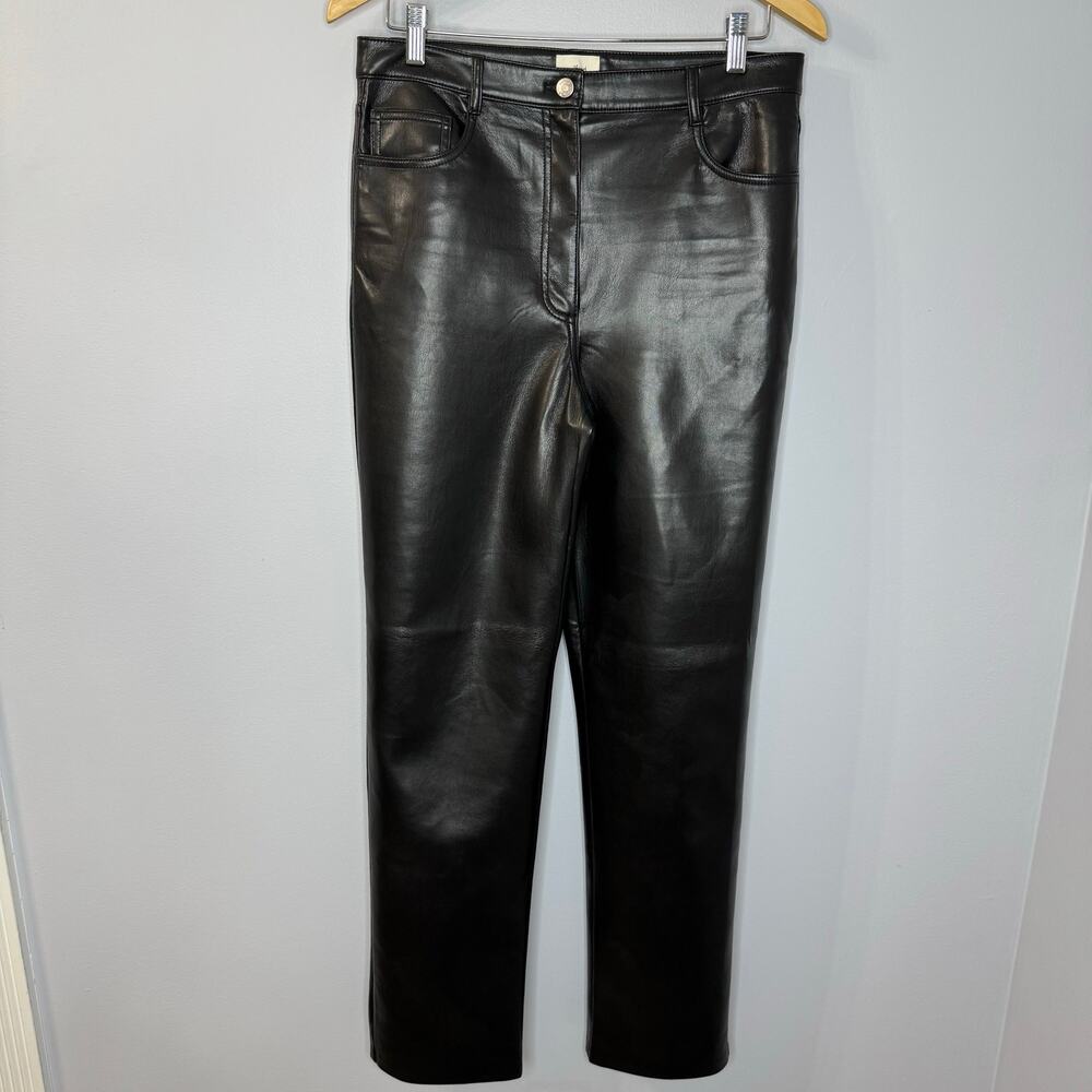 Wilfred The Melinda Pant High-waisted Vegan Leather Straight Leg Sz 10 - Picture 2 of 12